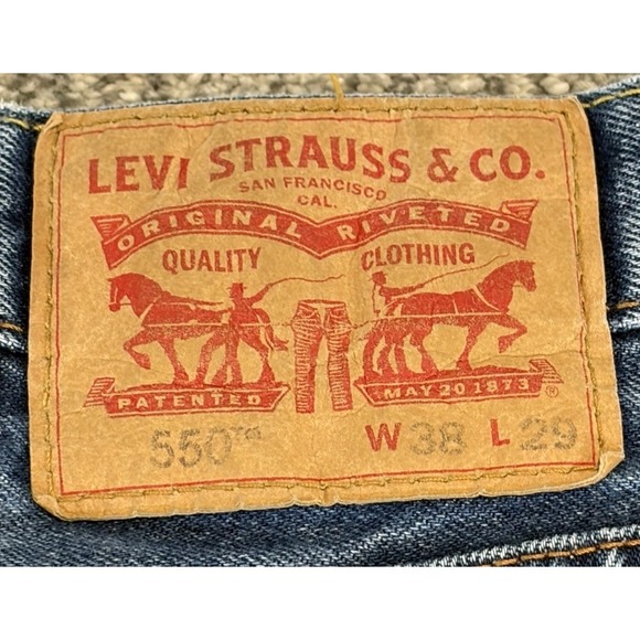 Levis 550‎ Jeans Mens 38*x29 Blue Denim Faded Cotton Tapered Leg Stretch Casual - Picture 4 of 7